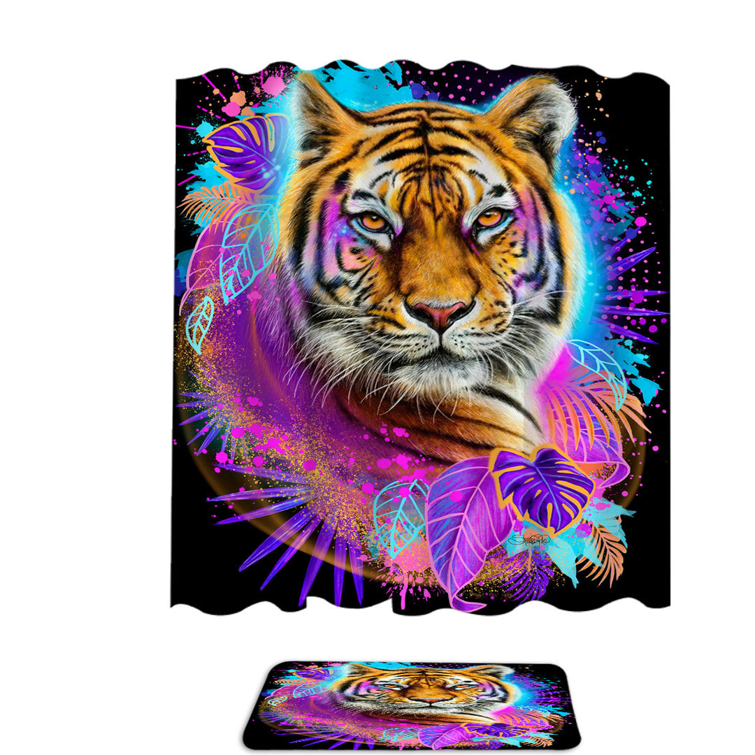 Jungle Animals Art Tiger Shower Curtain