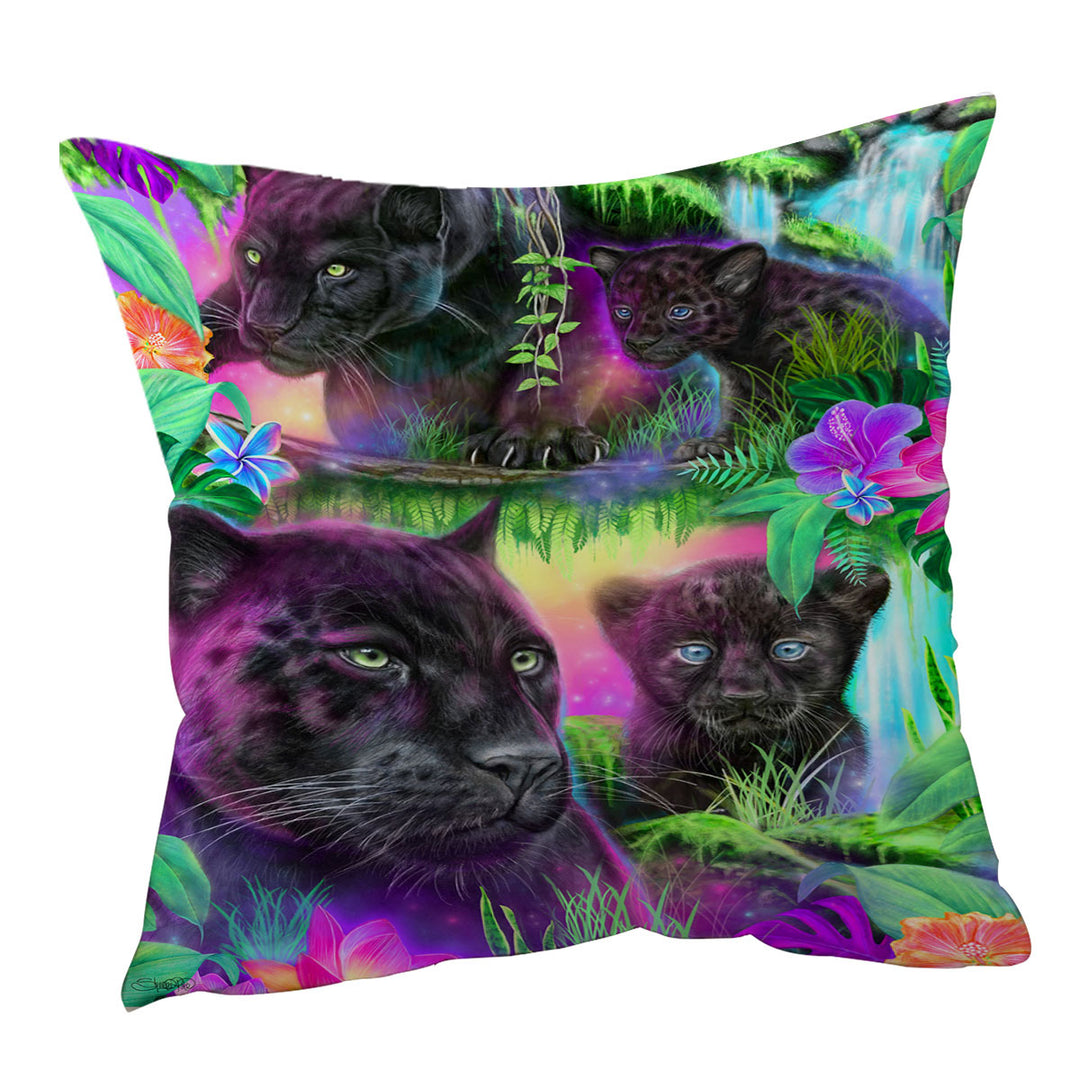 Jungle Themed Cushion Covers Animal Painting Daydream Panthers