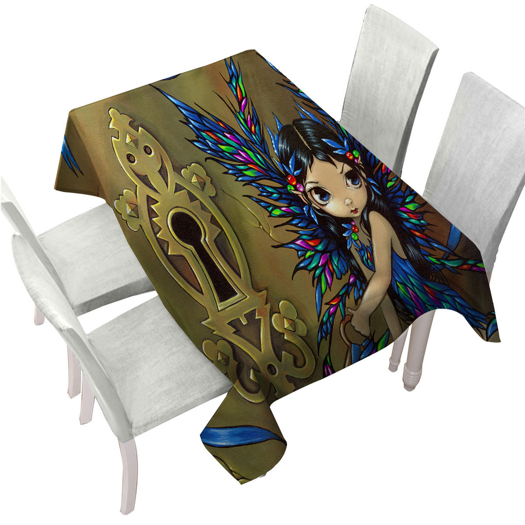Keyhole Colorful Wings Fairy Secrets Tablecloth