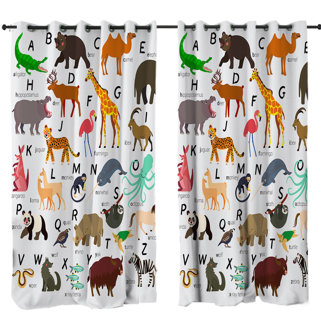 Kids Alphabet Animals Names Curtain