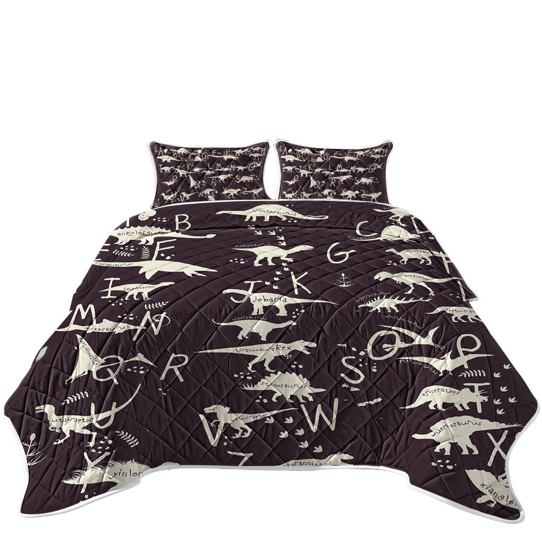 Kids Alphabet Dinosaurs Names Coverlet