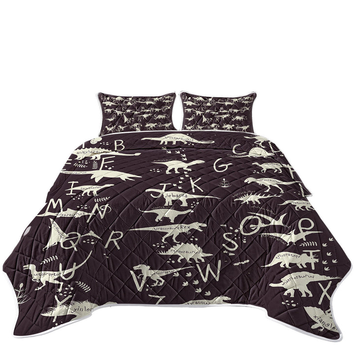 Kids Alphabet Dinosaurs Names Coverlet