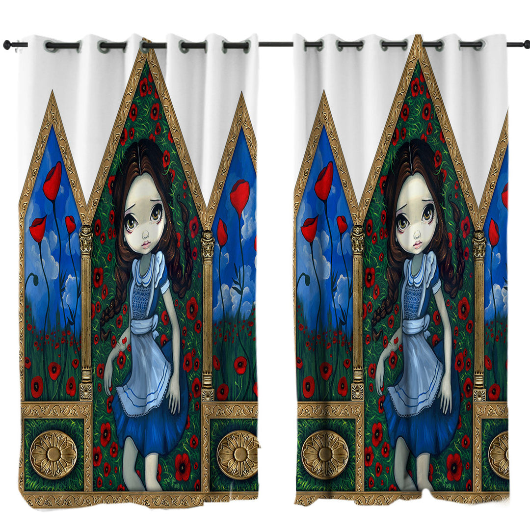 Kids Art Girl Dorothy in the Poppies Curtains