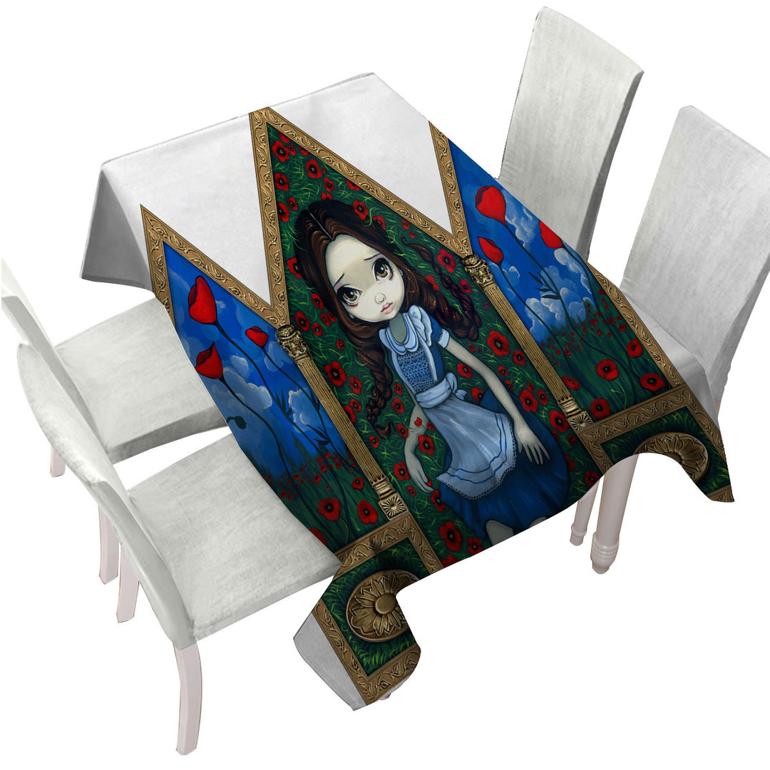 Kids Art Girl Dorothy in the Poppies Tablecloth