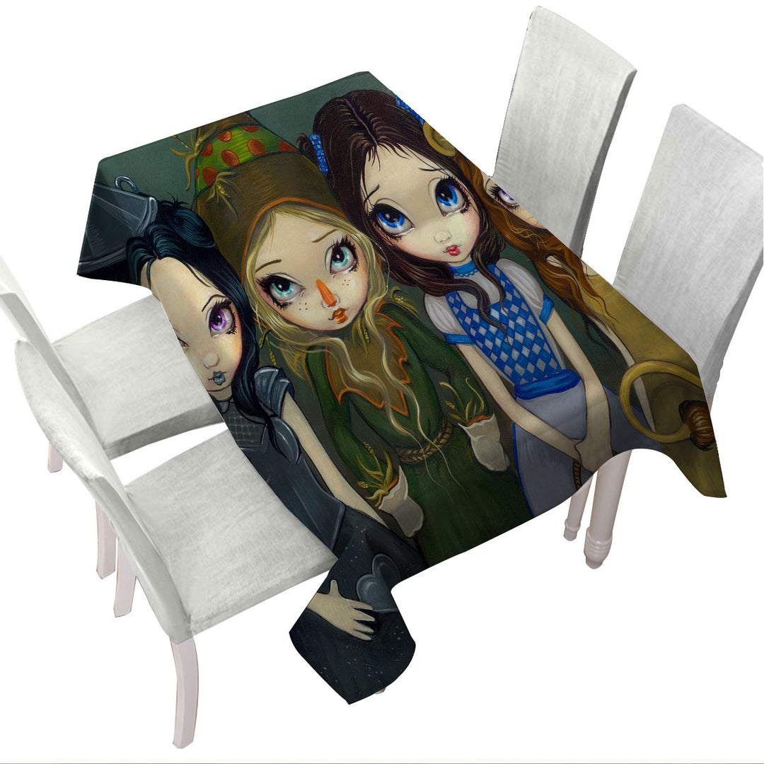 Kids Art Off to See the Wizard Dorothy and Friends Tablecloth