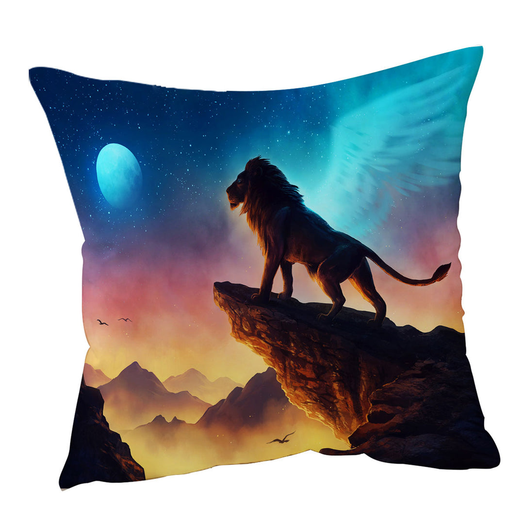 Kids Cushion Covers Free Like a Bird Night Sky Angel Lion