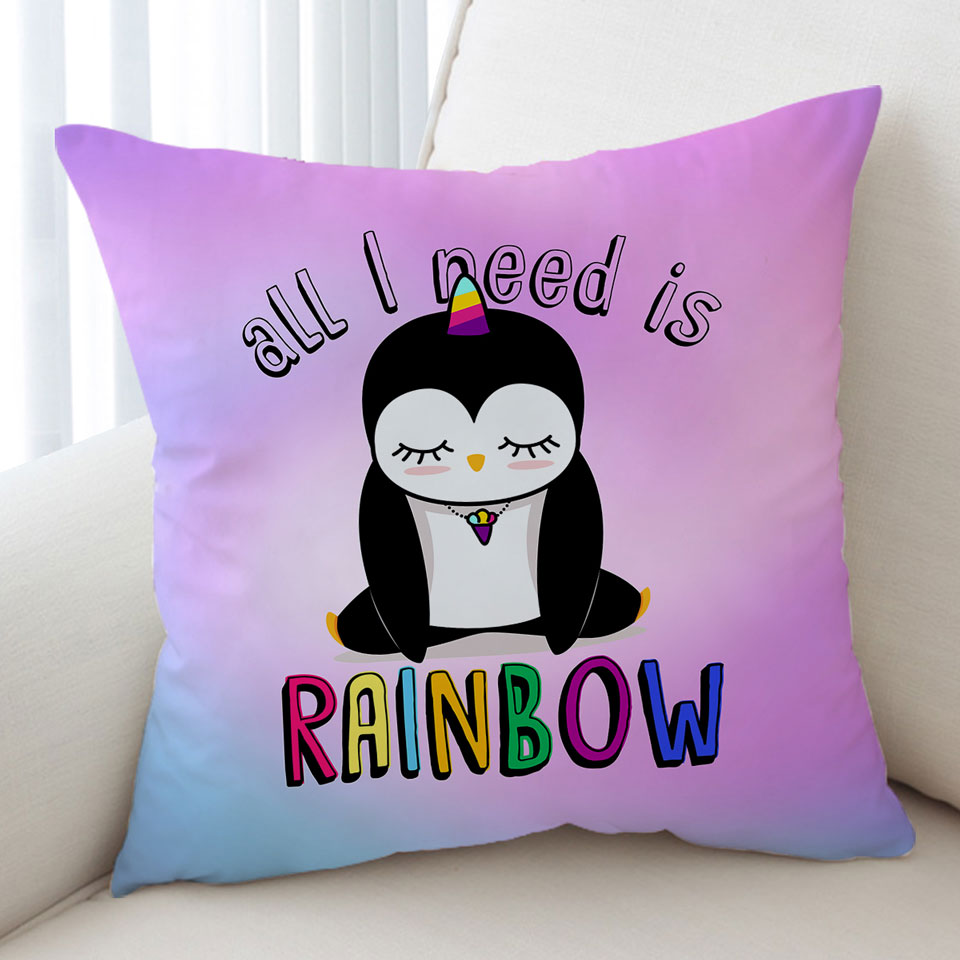 Kids Cushions Adorable Sad Unicorn Penguin Cushion