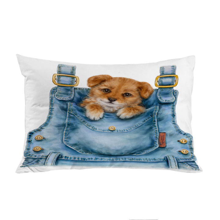 Kids Cute Animal Drawings Pocket Dog Puppy Pillowcases