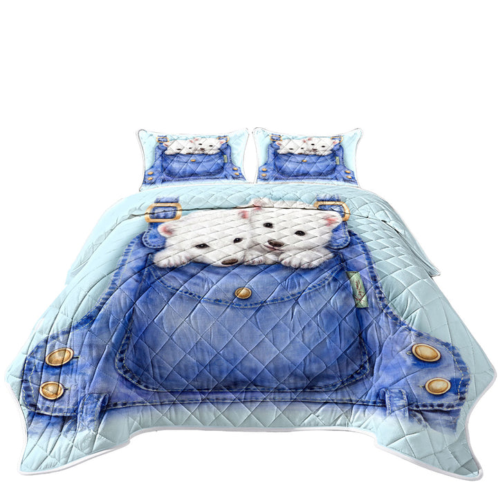 Kids Cute Animal Drawings Pocket Polar Bears Quilts