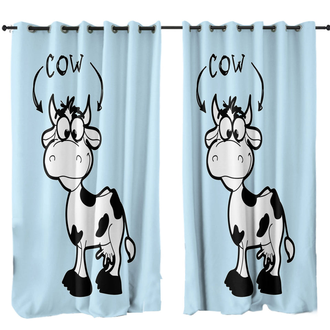 Kids Cute Cow Curtains for Living Room