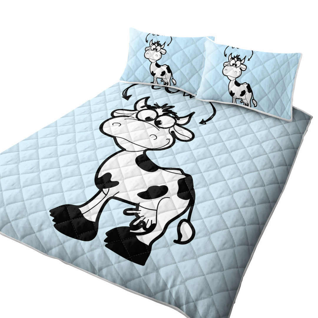 Kids Cute Cow Twin Quilt