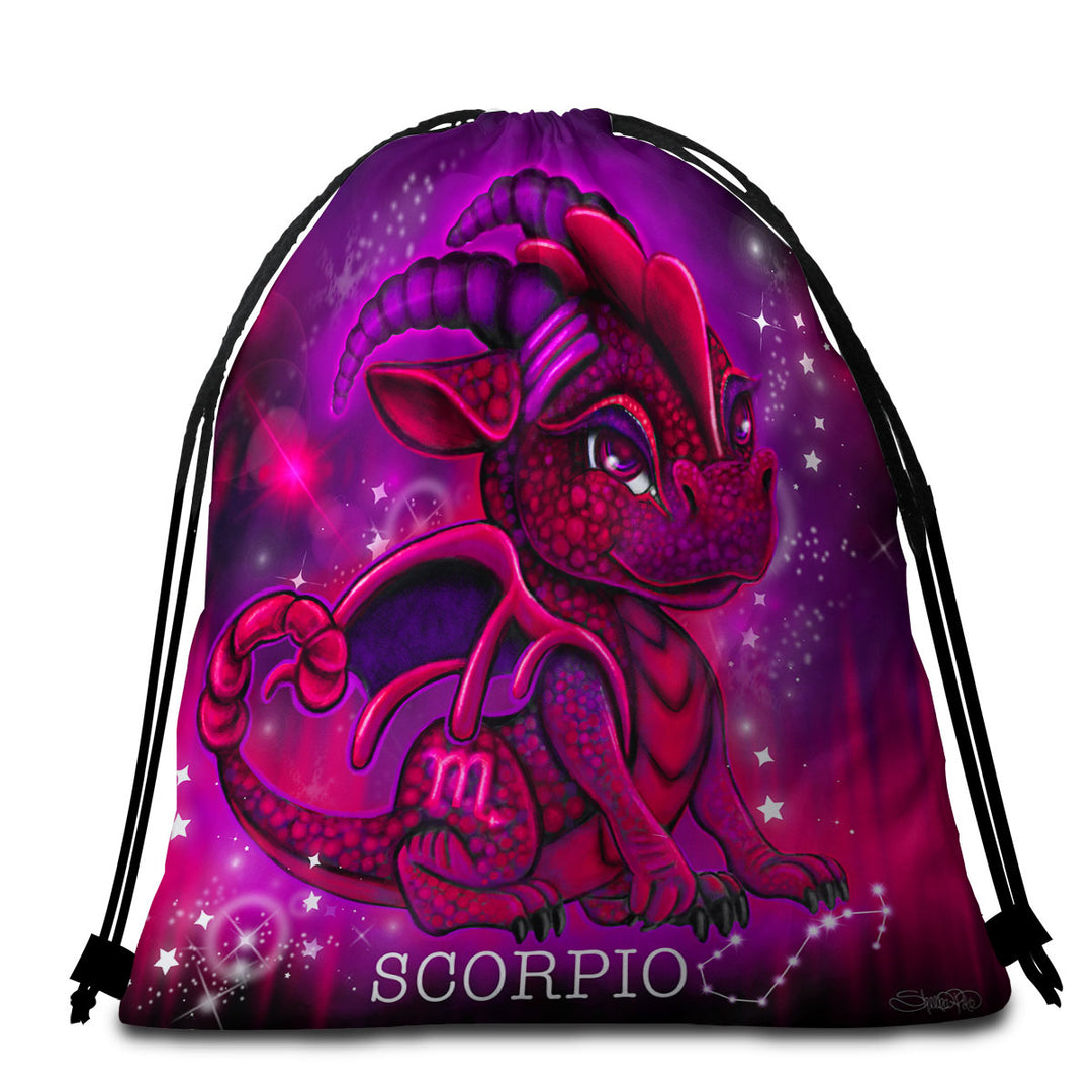 Kids Design Beach Towel Pack with Scorpio Lil Dragon