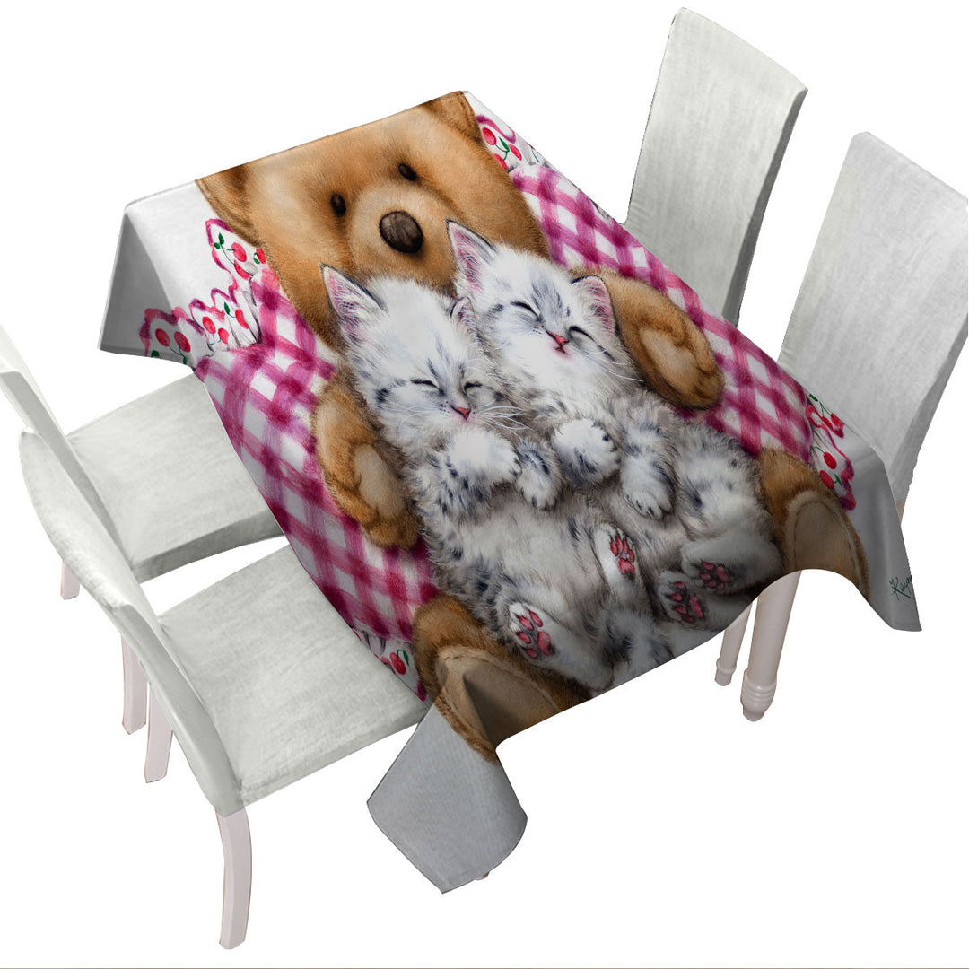 Kids Design Cute Teddy Bear Dream Kittens Tablecloths