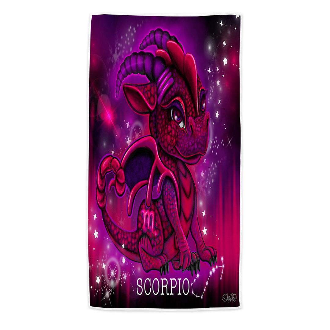 Kids Design Microfiber Beach Towel with Scorpio Lil Dragon