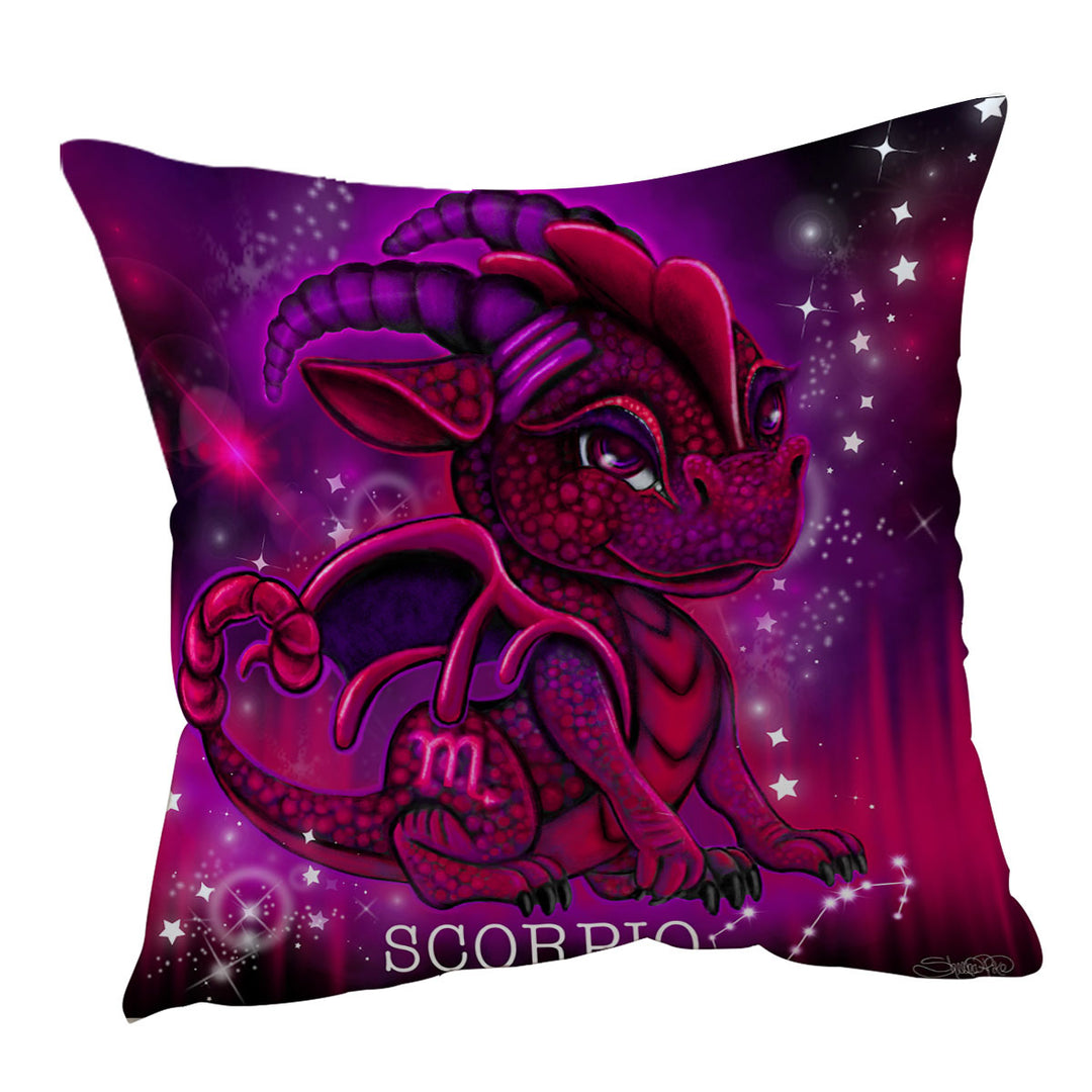 Kids Design Throw Pillows with Scorpio Lil Dragon