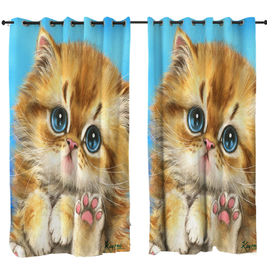 Kids Designs Little Blue Eyes Kitten Curtain