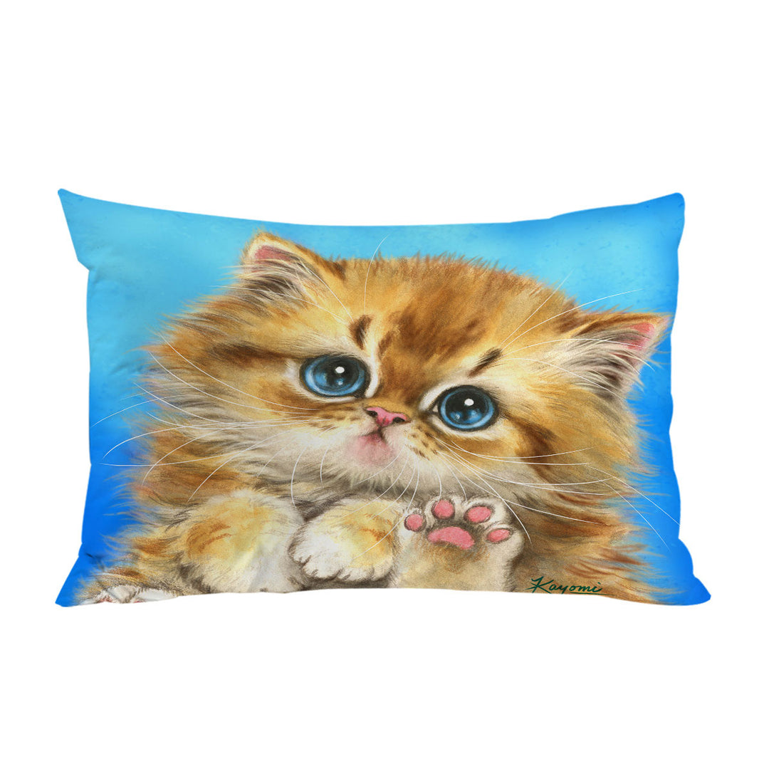 Kids Designs Little Blue Eyes Kitten Pillowcase