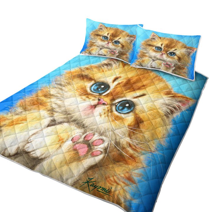 Kids Designs Little Blue Eyes Kitten Quilts
