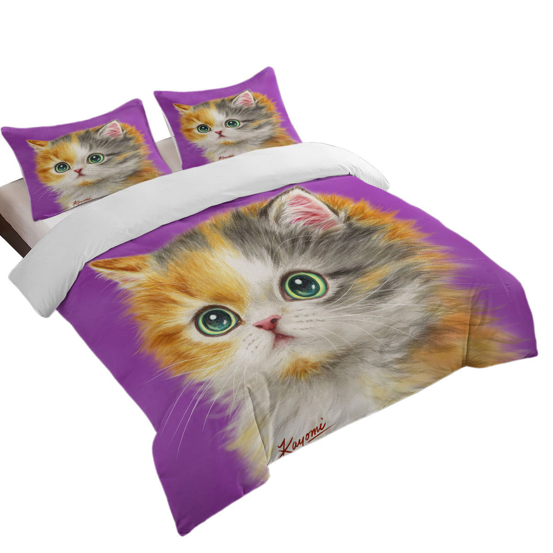 Kids Kittens Designs Adorable Staring Cat King Duvet Cover set