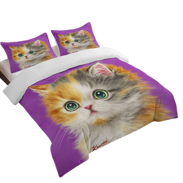 Kids Kittens Designs Adorable Staring Cat King Duvet Cover set