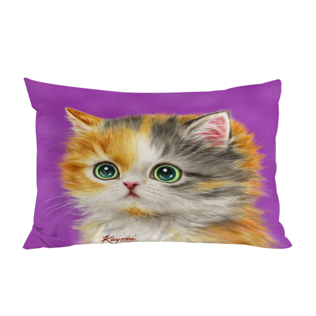Kids Kittens Designs Adorable Staring Cat Pillowcase