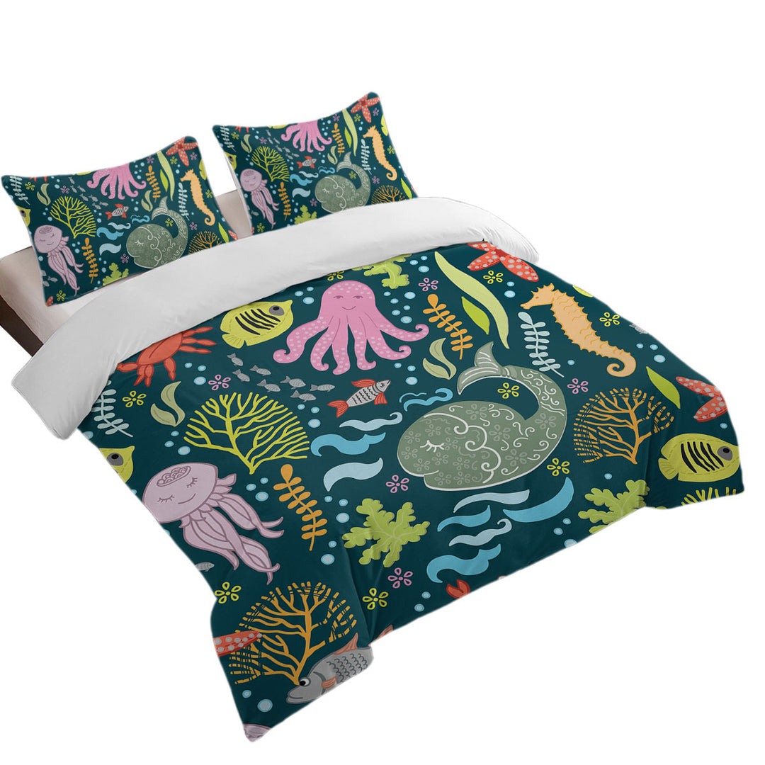 Kids Multi Colored Marine Animals Donna Covers