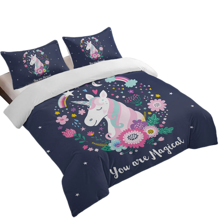 King Duvet Cover set with You are Magical Unicorn