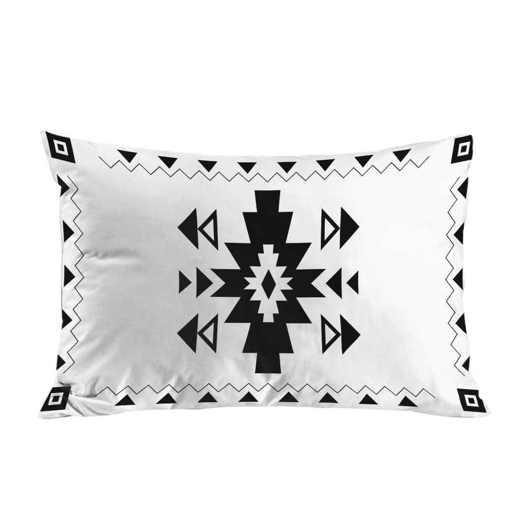 King Pillow Cases with Black and White Aztec Design