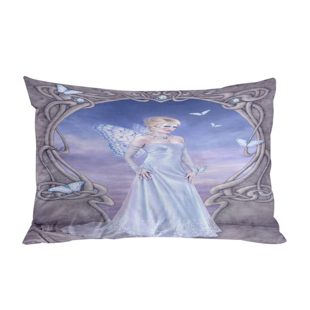 King Pillow Cases with Butterflies and White Diamond Butterfly Girl