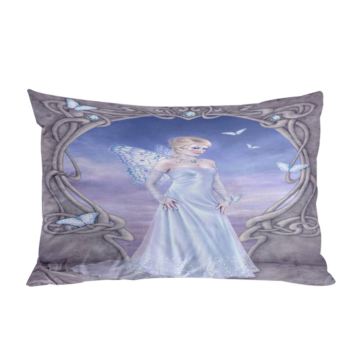 King Pillow Cases with Butterflies and White Diamond Butterfly Girl