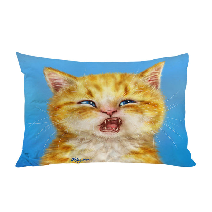 King Pillow Cases with Cats Funny Faces Unsatisfied Ginger Kitten