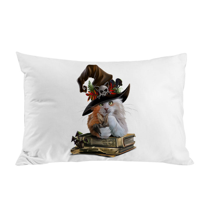 King Pillow Cases with Cool Halloween Witch Cat