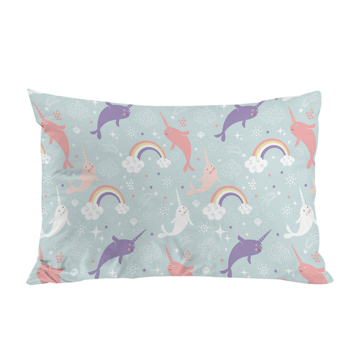 King Pillow Cases with Funny Cute Rainbow Unicorn Dolphin for Kids
