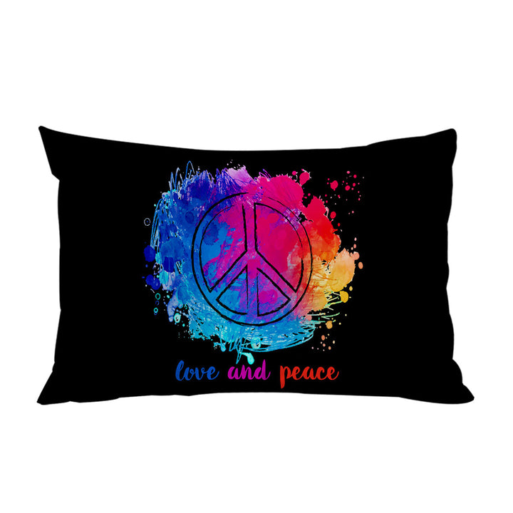 King Pillow Cases with Reddish Blue Love and Peace