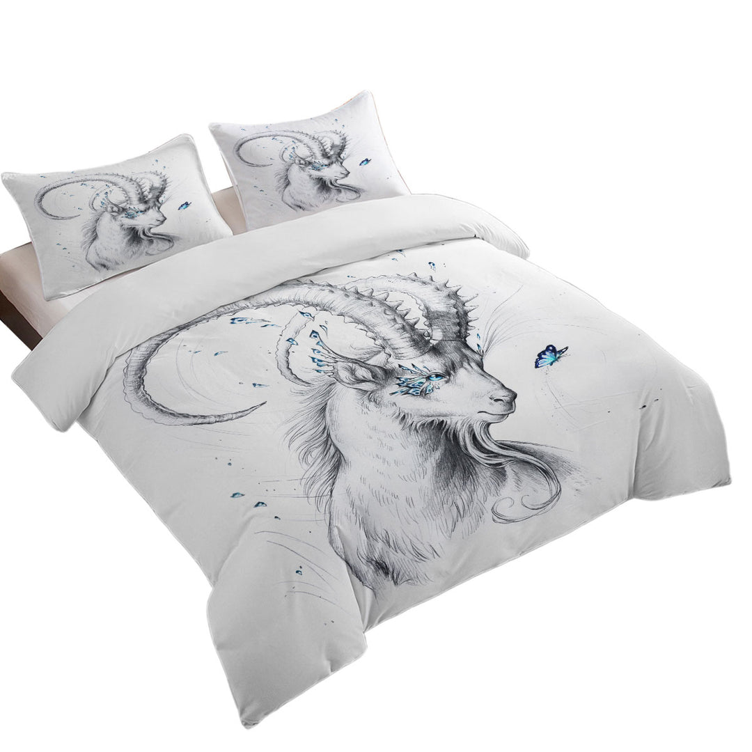 King Quilt Cover with Capricorn Drawing