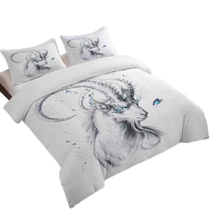 King Quilt Cover with Capricorn Drawing