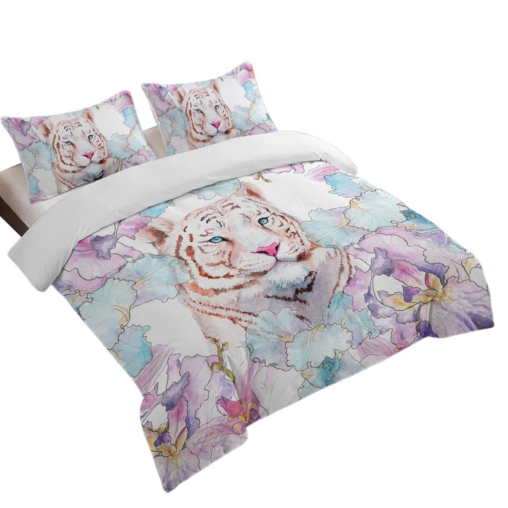 King Quilt Cover with Fine Art Painting Tiger