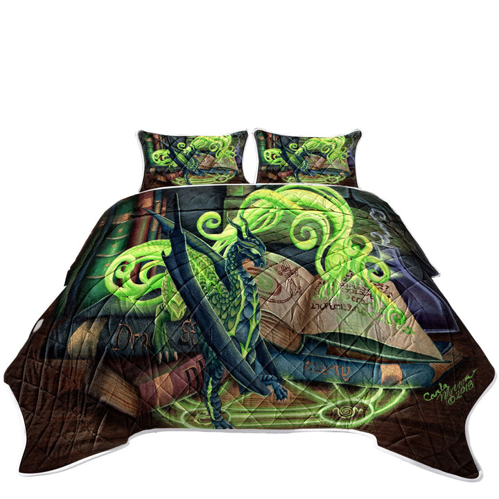 King Quilt with Cool Fantasy Art Summoning Dragons