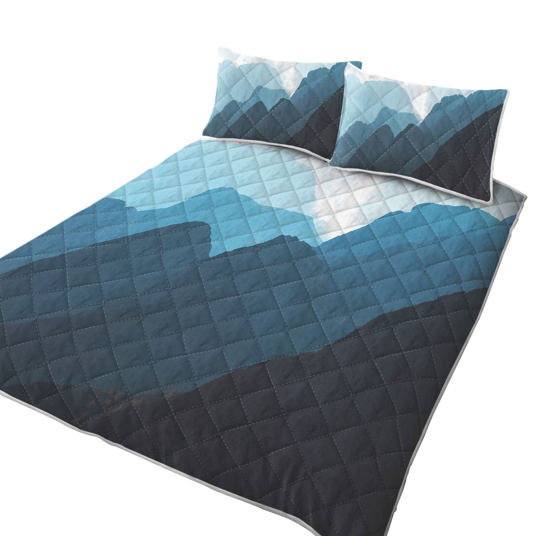 King Quilt with Mountain Range
