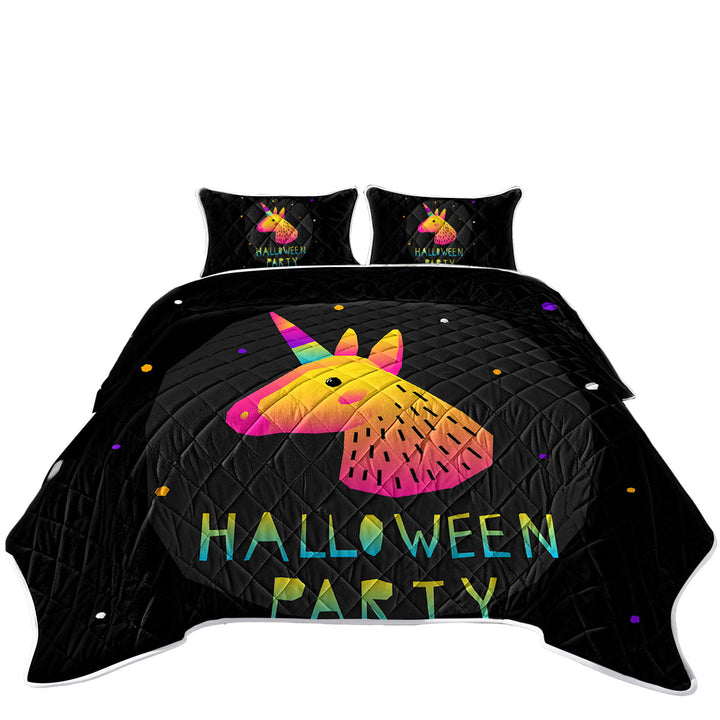 King Quilt with Simple Unicorn Halloween Party