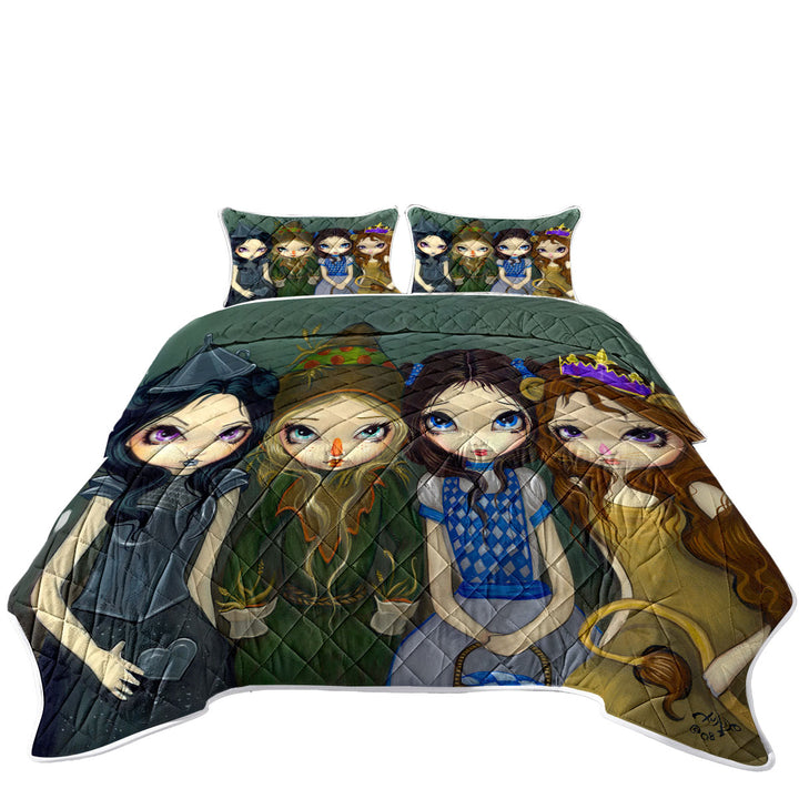 King Size Bedspreads with Kids Art Off to See the Wizard Dorothy and Friends