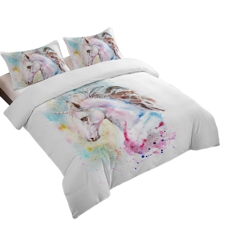 King Size Duvet Cover with Stunning Unicorn Painting