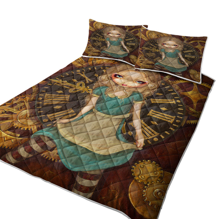 King Size Quilt Sets with Beautiful Alice in Clockwork