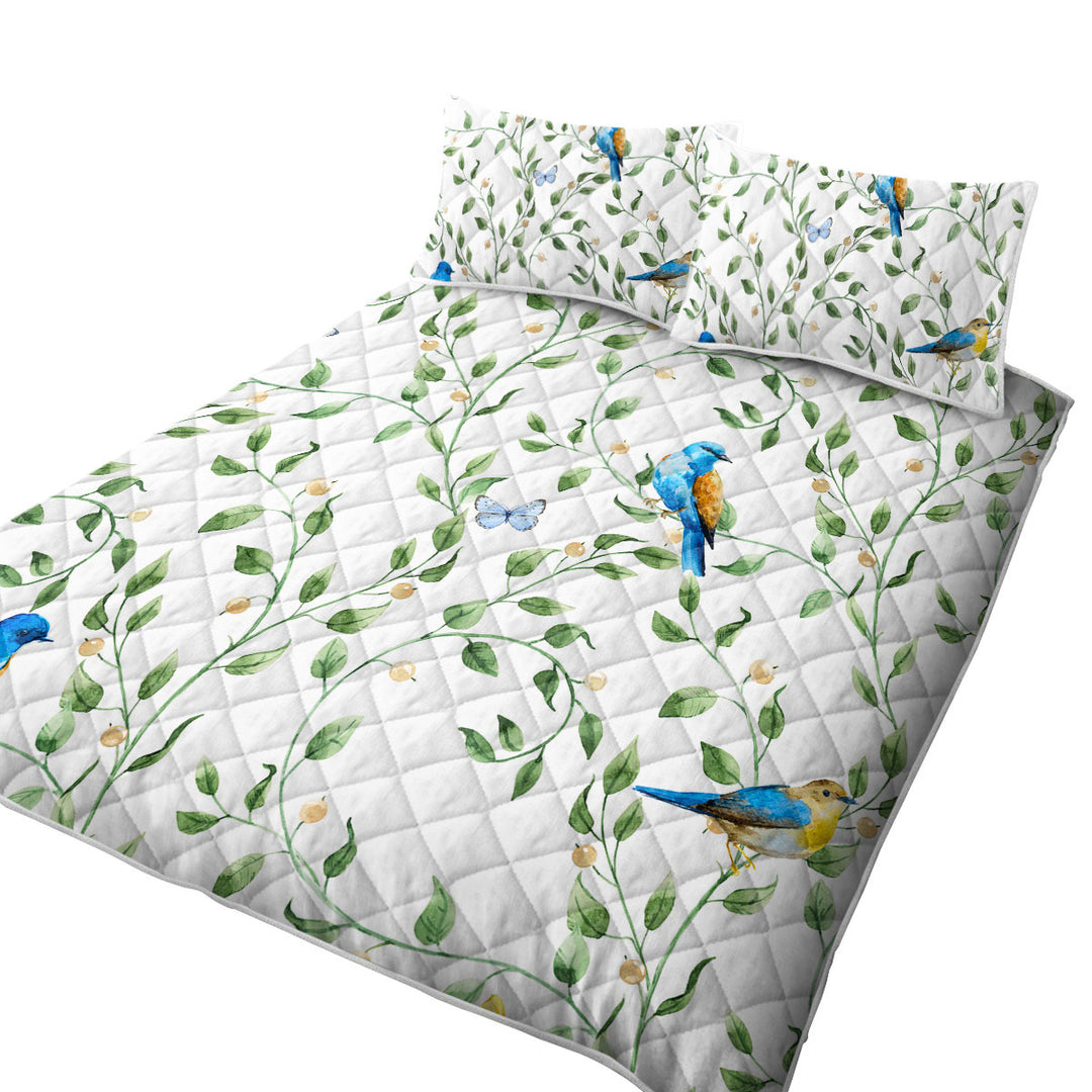 King Size Quilt Sets with Beautiful Birds and Butterflies