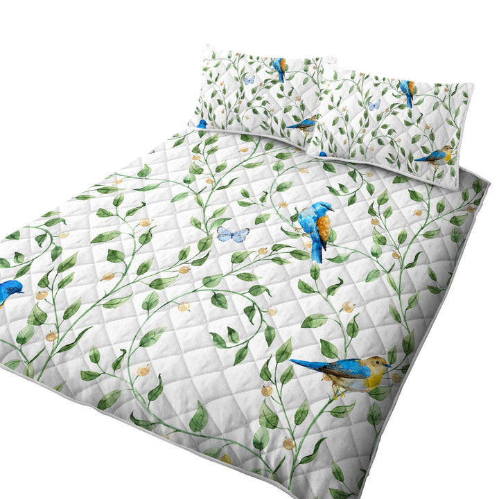 King Size Quilt Sets with Beautiful Birds and Butterflies