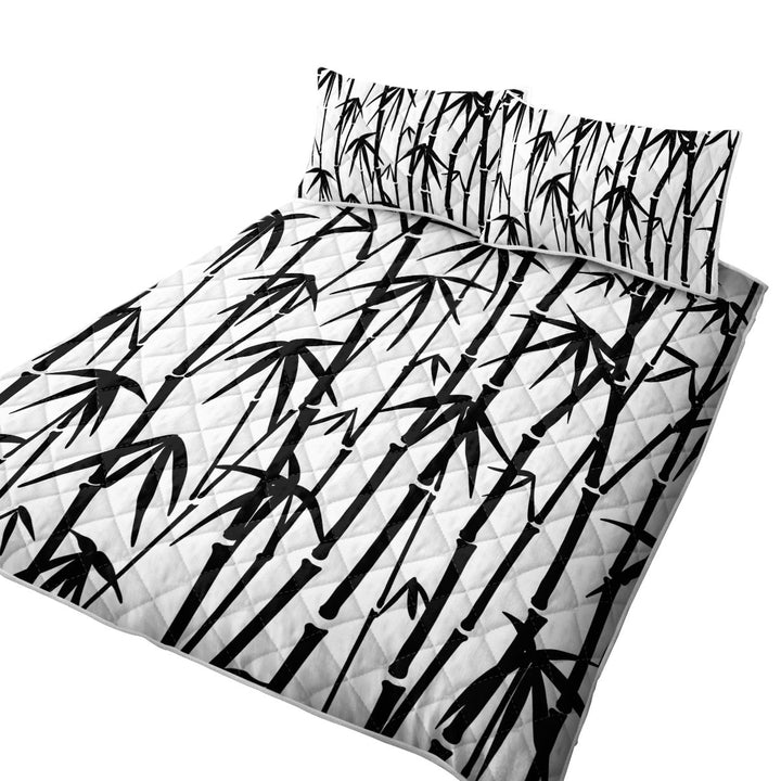 King Size Quilt Sets with Black and White Bamboo
