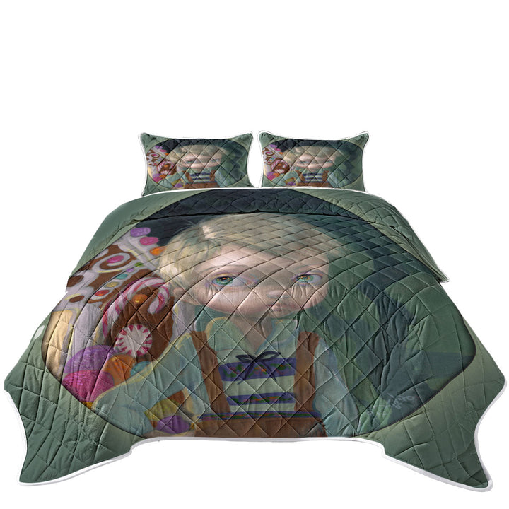 King Size Quilt Sets with Fairytale Kids Art Hansel House Made of Candy