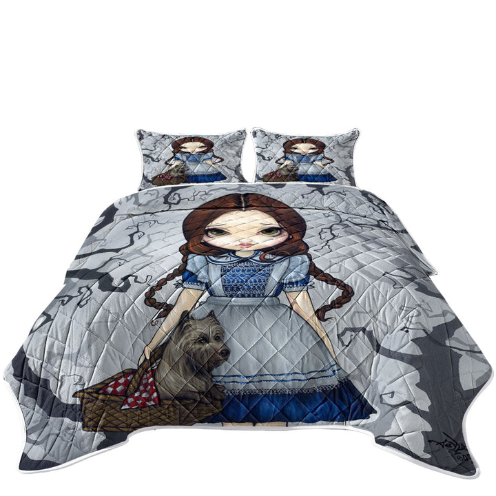 King Size Quilt Sets with Kids Art Dorothy and Toto