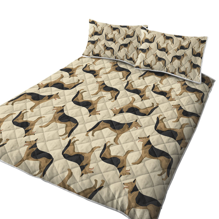 King Size Quilt Sets with Pattern of German Shepherd Dog