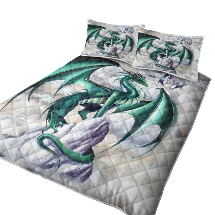 King Size Quilt Sets with Tempest Clouds Cliffs Dragons